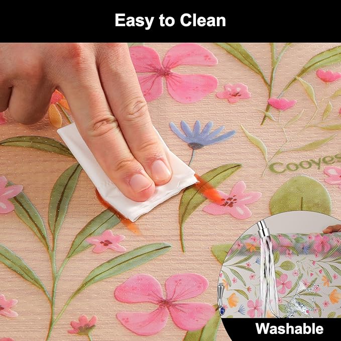 Cooyes Shelf Liner – Premium Non-Adhesive Cabinet & Drawer Liner for Kitchen – Waterproof Shelf Paper with Modern Pattern – Durable EVA Cabinet Mat – Easy to Cut （24" W x 240" L）