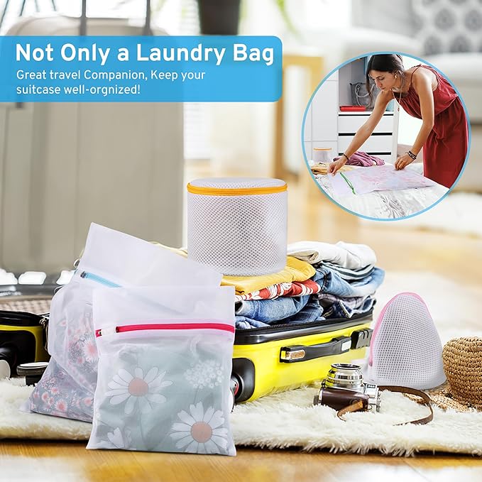 3 Pcs Mesh Laundry Bags Set for Delicates with AUTO-Lock Zipper, Lingerie Bags for Washing Delicates, Laundry Bags Mesh Wash Bags, Delicates Laundry Bag for Jeans,Blouse,Stocking,Bra(XXL,24" x 24")