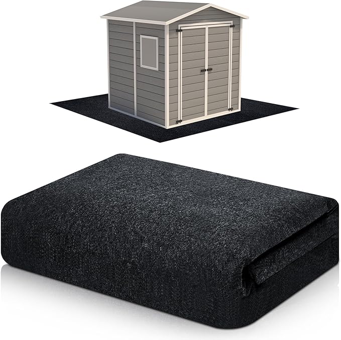 Haull Outdoor Storage Shed Floor Mat Waterproof Outdoor Carport Mat Thickened Soft Patio Furniture Pad Washable with Non Slip Backing, Storage Shed Not Included(10 x 14 ft)