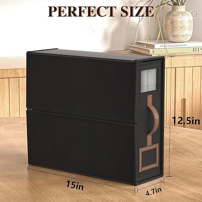 3 Pack Foldable Bed Sheets Set Organizers and Storage(King & Queen Size),Linen Fabric Closet Organizers with Window,Folding Bedding Storage Box for Bedsheets and Pillow Cube Organizer-Black