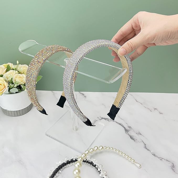 Bigfety Acrylic Headband Holder, Hair Accessories Organizer Clear Stand for Girls