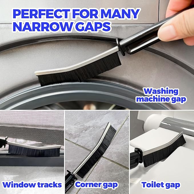 Holikme 3 Pieces Dryer Vent Cleaner Kit - Lint Removal Cleaning Tool, Dryer Vent Trap Vacuum Brush, Long Flexible Refrigerator Coil Brush,Crevice Gap Cleaning Tool Brush