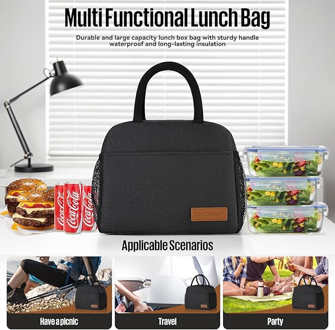 Lunch Bag Women/Men Lunch Box Women/Men (black)