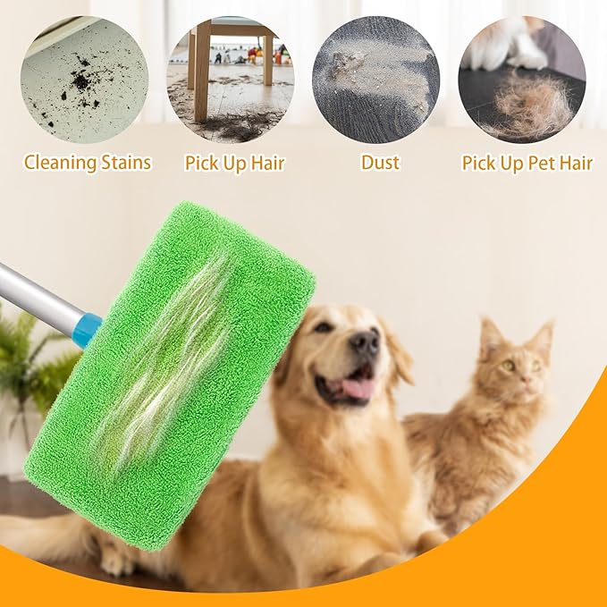 Reusable Dry Sweeping Cloths Microfiber Wet Mop Pads Compatible with Swiffer Sweeper Mop Replacement Sweeping Mopping pad Refills for Hardwood Surface Floor Cleaning (32)