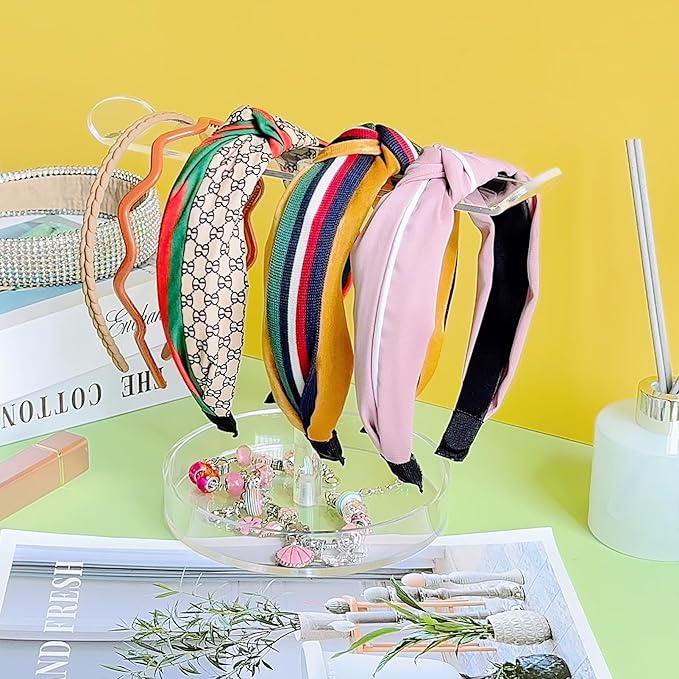 Bigfety Acrylic Headband Holder Organizer, Hair Hoop Display Stand, Clear Hairband Rack for Storage, 1 Pack