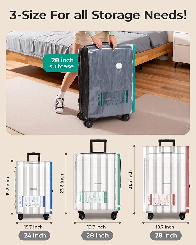 BAGSMART Vacuum Storage Bags for Travel with Rechargeable Air Pump, 15 Pack Portable Space Saver Bags for Travel & Home, Vacuum Compression Seal Bag for Clothing, Blanket, Duvets