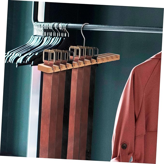 OUNONA Belt Hanging Rack Space Saving Belt Organizer Slots Closet Accessory Organizer