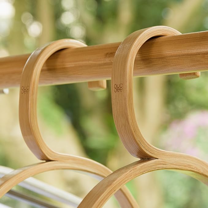 GUDEE CAKON Bamboo Circle Hanger Scarf Rack, Stylish and Durable Organizer for Scarves and Accessories (Natural)