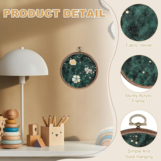 uxcell Round Pin Display Board, Velvet Wall Hanging Brooch Jewelry Display Stand Storage Holder for Enamel Pins Badges Brooches Jewelry, Star & Moon, Dark Green