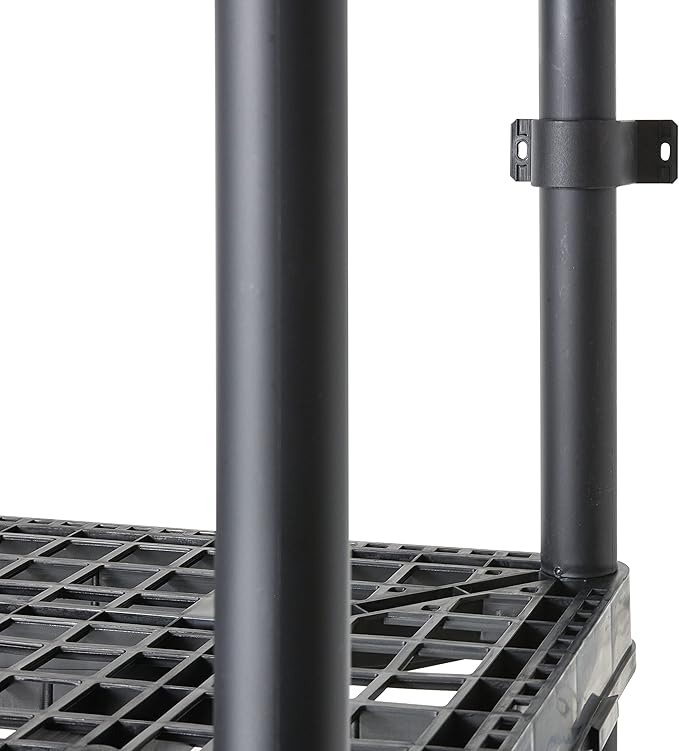 Gracious Living 72 Inch 5 Shelf Heavy Duty Light Weight Garage or Indoor Storage Unit Holds up to 150 Pounds with Easy Assembly (1 Pack), Black