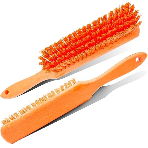 SPARTA Handheld Soft Counter Brush 8 Inch Bristle Span, Multi-Use Dust Brush with 5 Inch Handle for Tables, Countertops, and Delicate Surfaces, Polyester, Orange