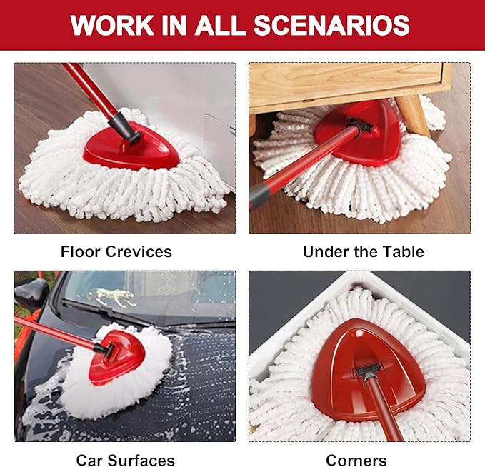 1 Pack Mop Heads Replacement for O-Ceda Easy Wrin Spin Mop, Microfiber Spin Mop Refills, Easy Cleaning Mop Head Replacement (1pc 1-Tank Mop White)