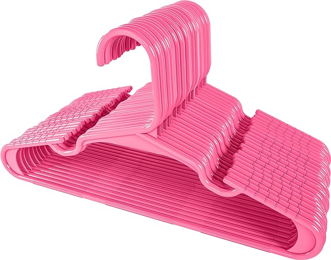 Utopia Home 40 Pack Kids Hangers - 11.5 Inch Plastic Baby Hangers for Closet - Childrens Hanger for Clothes & Infant Hanger for Closet - for Everyday Standard Use (Pink)