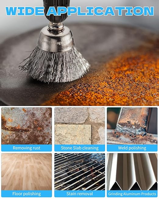 30 Pack Carbon Steel Wire Wheel Brush, Rocaris Cup Brush, Wheel Brush, Pen Brush Set with 1/4-Inch Hex Shank for Rust Removal, Corrosion and Scrub Surfaces