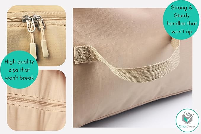 2 Pack Clothing Storage Bags Clothes Organizer folding fabric bags for sweaters, clothing, garment, bedding, quilt, linens, large folding organizers with zip & window, mothproof underbed space savers