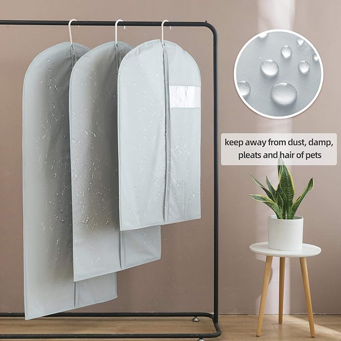 Dress Bags for Gowns Long, 65'' Long Dress Clear Garment Bag(Set of 2, 23.3'' X 65'')