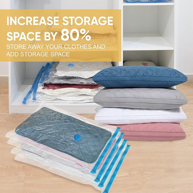 10 Medium Vaccum Storage Bags, Space Saver Vacuum Storage Bags Medium, Space Bags, Compression Vacuum Sealer for Clothes
