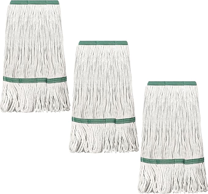 Eccliy 24 Pack Heavy Loop End Cotton String Mop Head Heavy Duty Mop Head Commercial Refills Replacement Bulk for Home Industrial Commercial Floor Cleaning