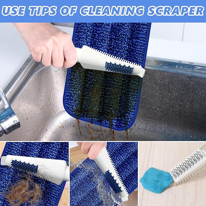 HOMTOYOU Microfiber Flat Mop with Sprayer: Spray Mop with 4 Washable Pads for Cleaning Multi-Surface Floors - 1Pcs 400+ML Refillable Bottle