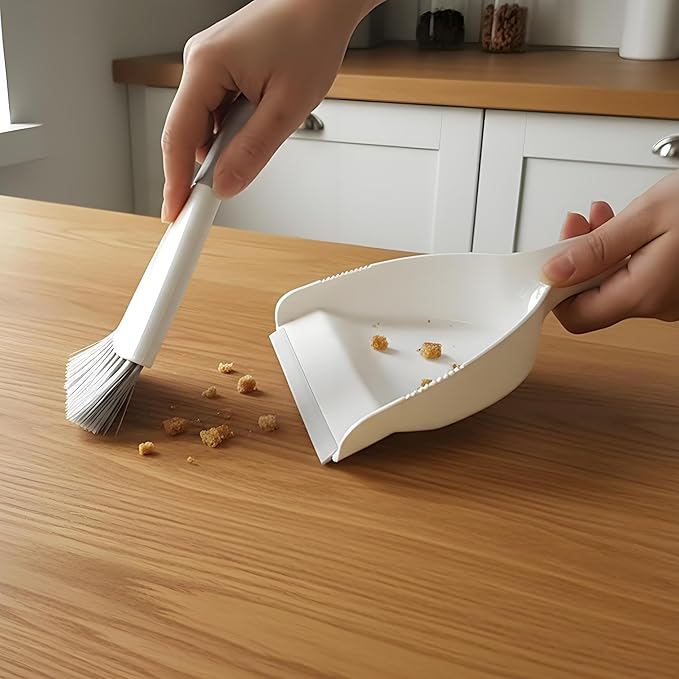 Small Dust Pan and Brush Broom - Dust Pan and Brush Set, Small Dustpan and Brush Set, Hand Broom and Dustpan Set is Daily Clean Tool for Family. （Gray 2 Set）