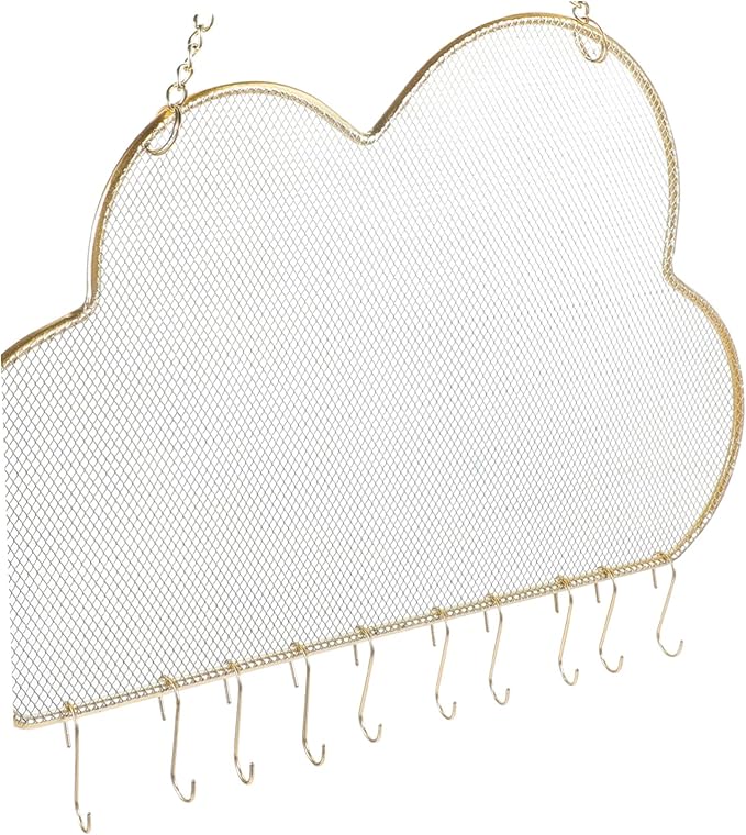 SAFIGLE Cloud Shape Jewelry Organizer Wall Mounted Iron Mesh Necklace and Earring Display Rack Stylish Hanging Jewelry Holder for Women Versatile Accessory Storage