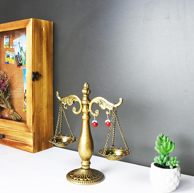 Owlgift Jewelry Stand Necklace Holder, Metal Jewelry Display Holder, Earrings and Bracelet Storage Organizer, Bronze Color Libra Design for Bangles, Necklaces, Bracelets, Rings, Earrings and Watch