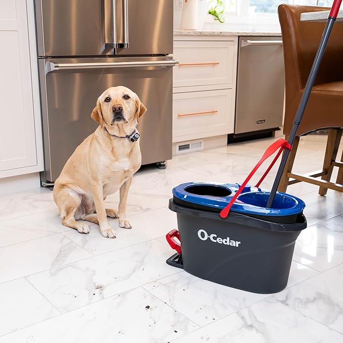 O-Cedar RinseClean Spin Mop & Bucket System | Clean with Water | Removes 99% of Bacteria