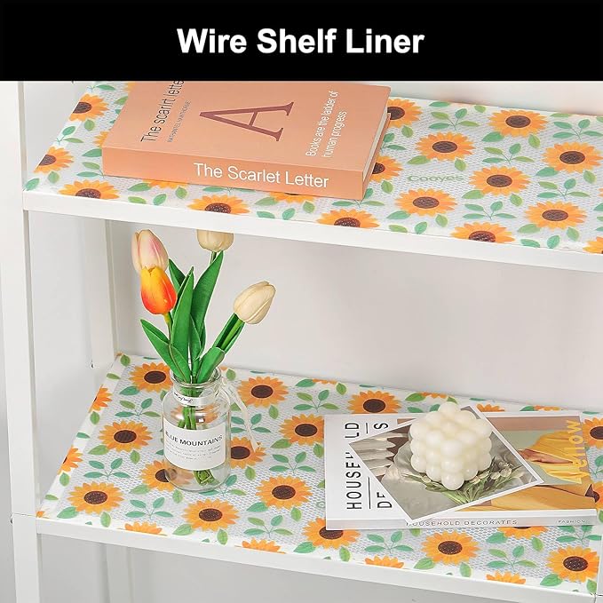Cooyes Shelf Liner – Premium Non-Adhesive Cabinet & Drawer Liner for Kitchen – Waterproof Shelf Paper with Modern Pattern – Durable EVA Cabinet Mat – Easy to Cut （12" W x 360" L）