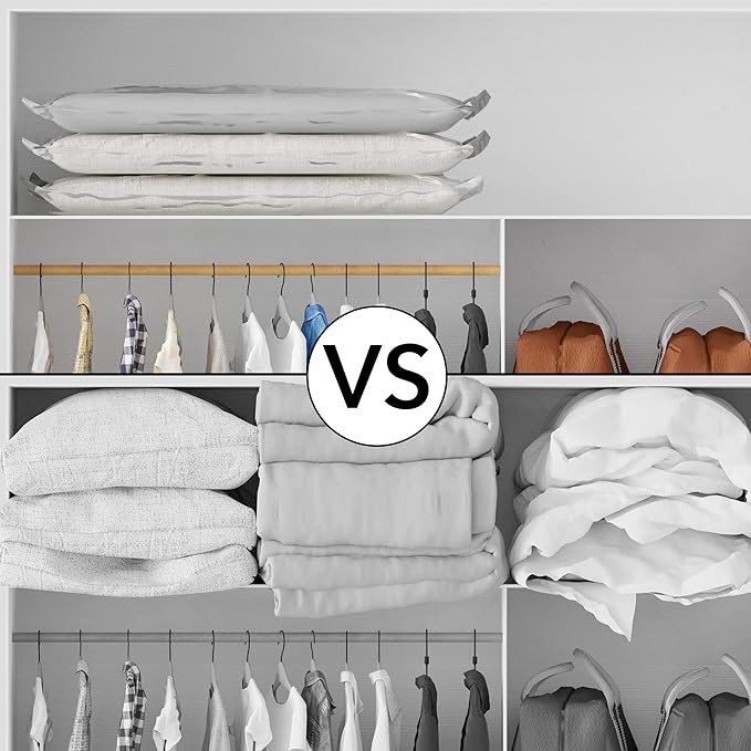 SpaceAid Vacuum Storage Bags, Space Saver Sealer Compression Bags for Comforters, Blankets, Pillows, Bedding, Clothes (Large 3 Pack)