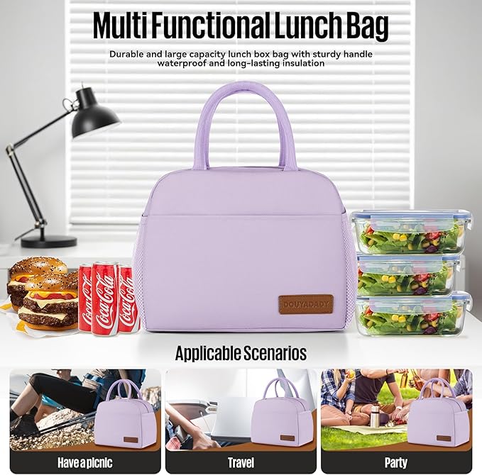 Lunch Bag Women/Men Lunch Box Women/Men (Lavender)