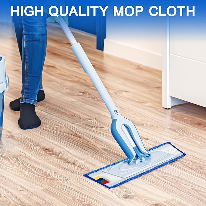 15 Pack Replacement Microfiber Mop Pad – Universal 17-18" Heavy Duty Reusable Refill – Thick Commercial Cleaning Pad for Wet & Dry Use - 18in Flat Mop Head (Trapezoid)