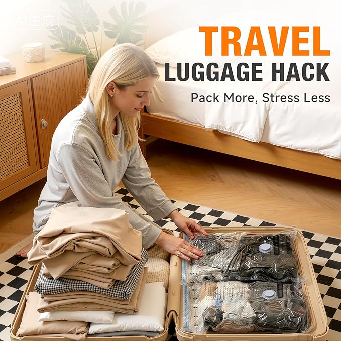 Space Saver Vacuum Storage Bags with Portable Electric Pump, Vacuum Seal Bags for Clothing Travel, Compression Bags for Travel & Home, Clothes, Blankets, Seasonal Storage, 15 Combo (5L/5M/5S)
