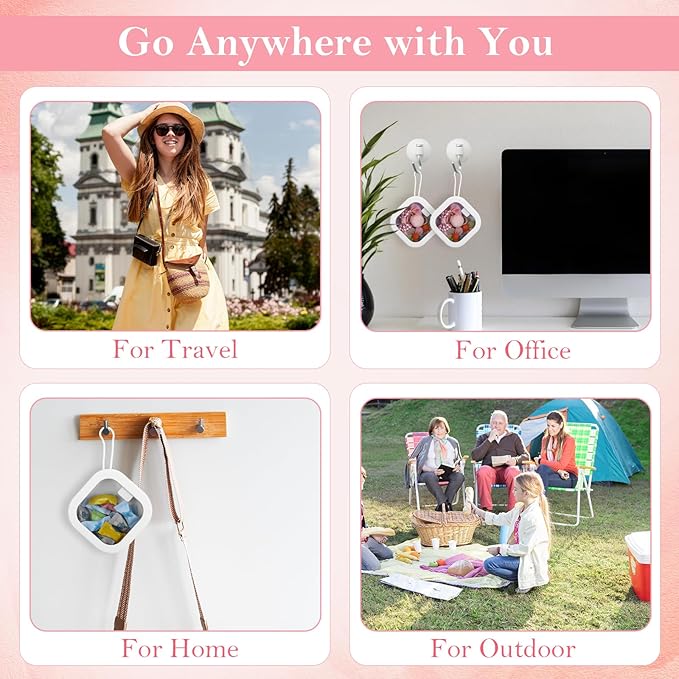 Prasacco 8 Pcs Hair Tie Container Hair Accessories Organizer Travel Portable Bobby Pin Holder Travel Qtip Case Cotton Swab Dispenser Girls Women Bathroom Storage Accessory