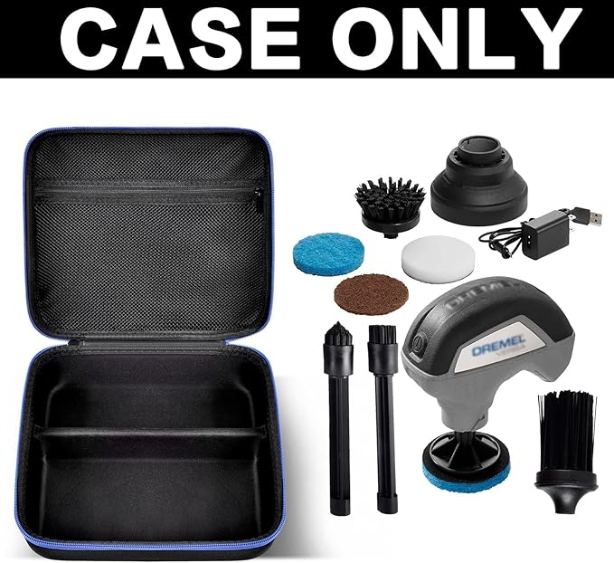 Case for Dremel Versa Power Scrubber Kit Cleaning Tool PC10-07/ PC360-5 Grout Brush, Bathroom Shower Scrub Kitchen & Bathtub Cleaner Holder for More Kinds Spin Scrubbers, Sponge Pads(Box Only)