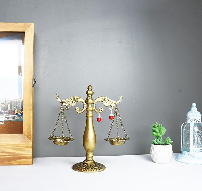 Owlgift Jewelry Stand Necklace Holder, Metal Jewelry Display Holder, Earrings and Bracelet Storage Organizer, Bronze Color Libra Design for Bangles, Necklaces, Bracelets, Rings, Earrings and Watch