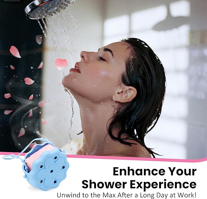 2 Packs Yellow&Blue Silicone Shower Steamer Tray/Holder, Durable Steamer Hanger, Long Lasting Shower Accessories, Aromatherapy Diffuser Containers, Bathroom Accessories for Bathroom Yoga Decor