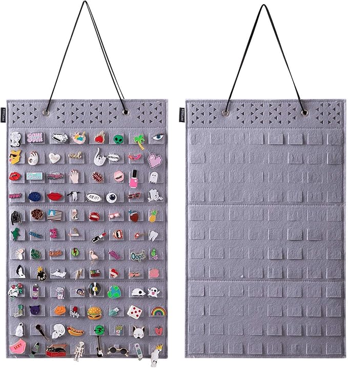 Wall Hanging Pin Display Organizer Brooch Pin Collection Storage Holder for Home Decoration, Holds up to 96 Pins