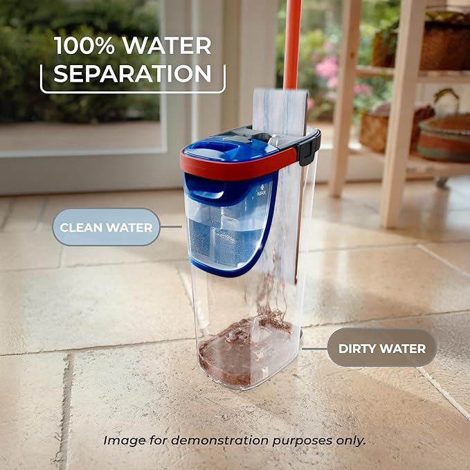 O-Cedar H2prO Flat Mop System | Quick Cleaning Tool | Clean with Water | Machine Washable Reusable Microfiber Mop Pad | Safe on Wood Floors, Vinyl, Tile, Baseboards, Walls