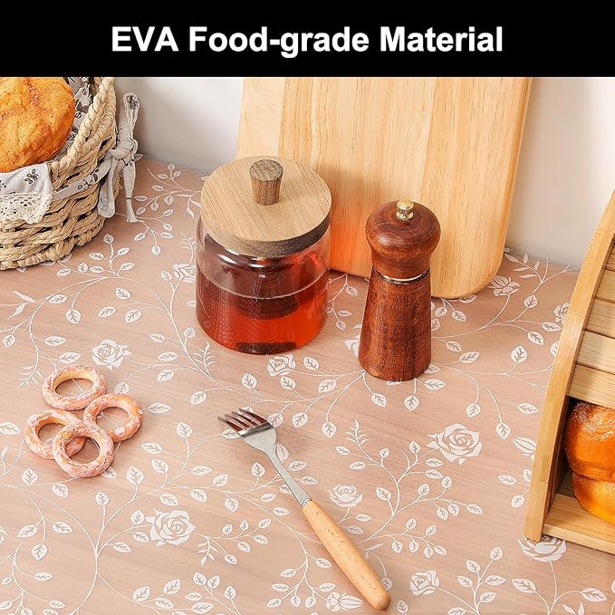 Cooyes Shelf Liner – Premium Non-Adhesive Cabinet & Drawer Liner for Kitchen – Waterproof Shelf Paper with Modern Pattern – Durable EVA Cabinet Mat – Easy to Cut （17.5" W x 197" L）