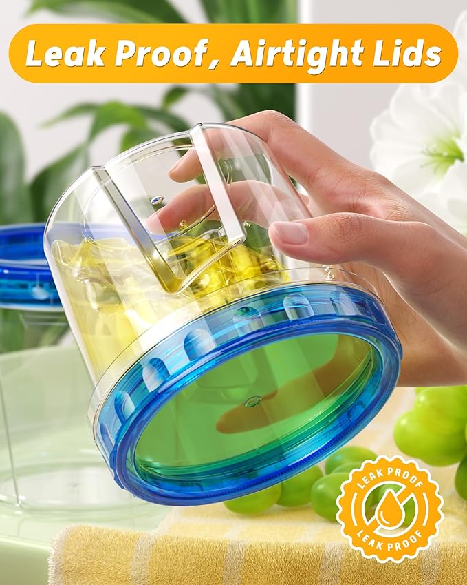 12 Pack-24 oz Freezer Storage Containers, Plastic Food Storage Containers with Twist Top Lids, BPA Free and Reusable Soup Containers with Lids, Leakproof/Microwave/Dishwasher Safe