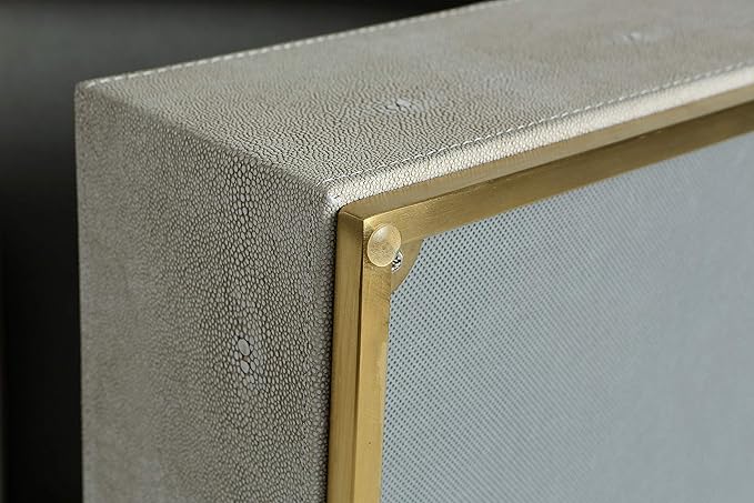 WV Ivory Shagreen Large Decorative Box PU Leather Rectangular Storage Box for Shel Closet Storage Dresser Jewelry Box Men's &Women's Accessories Organizer (ivory, 14x8.3 inch)