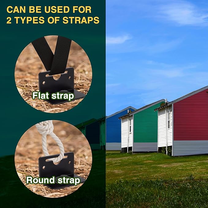VASGOR 24” Mobile Home Anchors - Ground Anchor Screw in with Brackets and Adapter for Drill - Earth Anchors - Storage Shed and Swing Anchor Kits