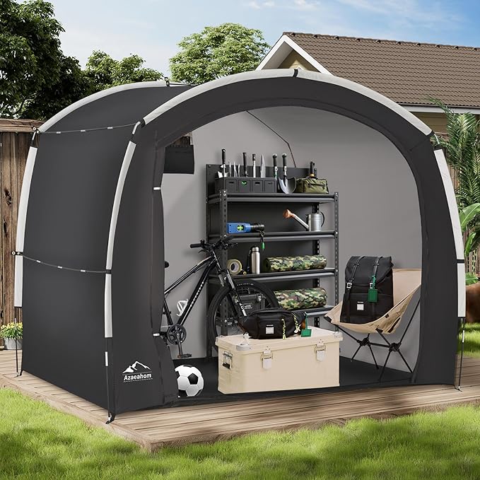 Bike Storage Shed Tent, Outdoor Bicycle Storage Shed, Waterproof Portable Bike Covers Shelter, 7.2x4.9x6.1ft Large Garage Tent for Motorcycle, Garden Tools, Lawn Mower