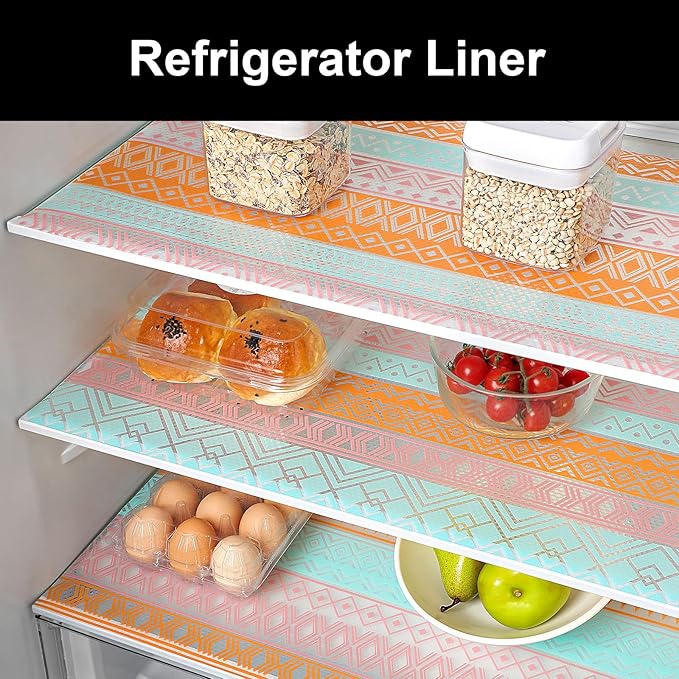 Cooyes Drawer and Shelf Liner, Non-Adhesive Shelf Liners for Kitchen Cabinets, Thick Strong Grip Mats for Desk, Shelves, Bathroom Drawers, Fridge, Cabinet Protection（17.5" W x 197" L）