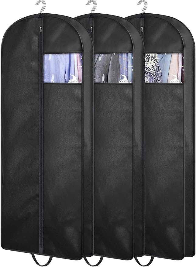 KIMBORA 54" Suit Bags for Closet Storage and Travel, Gusseted Hanging Garment Bags for Men Suit Cover with Handles for Clothes, Coats, Jackets, Shirts（3 Packs）