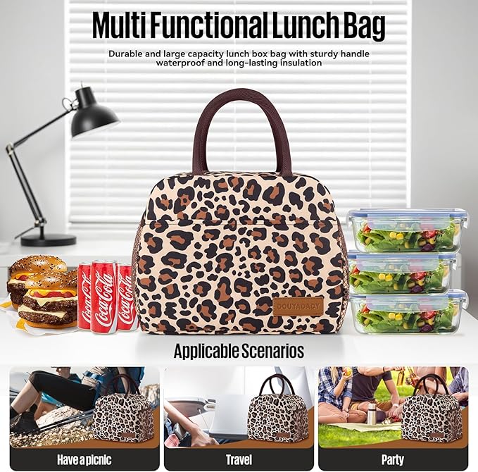 Lunch Bag Women/Men Lunch Box Women/Men (leopard)