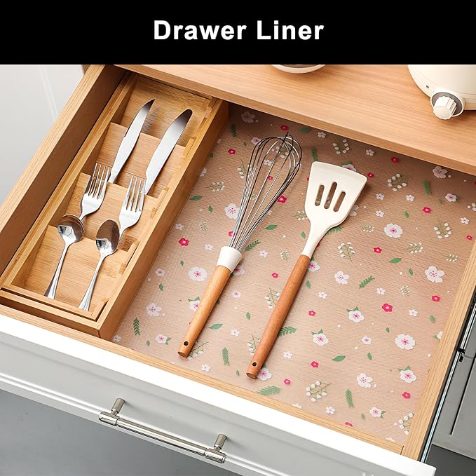 Cooyes Shelf Liner – Premium Non-Adhesive Cabinet & Drawer Liner for Kitchen – Waterproof Shelf Paper with Modern Pattern – Durable EVA Cabinet Mat – Easy to Cut (17.5" W x 197" L)