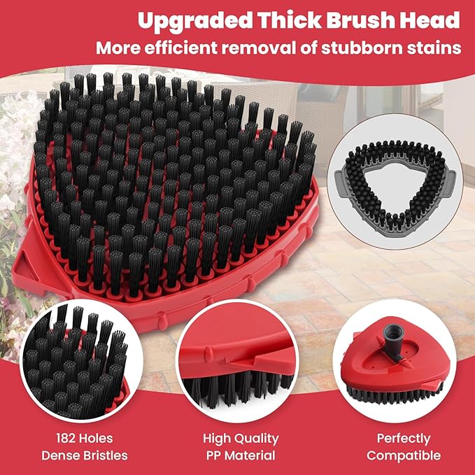 Spin Mop Replacement Mop Compatible with O Cedar 1 Tank System, 2 Microfiber Mop Heads Replacements, 58" Mop Replace Handle, 1 Scrub Brush Attachment and 1 Mop Base for Ocedar EasyWring Spin Mop