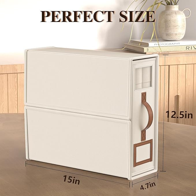 8 Pack Bed Sheets Organizers And Storage (King Size),Foldable Sheet Organizer With Handle For Linen Closet,Bedding Organizer Storage For Sheets, Duvet Cover (Beige)
