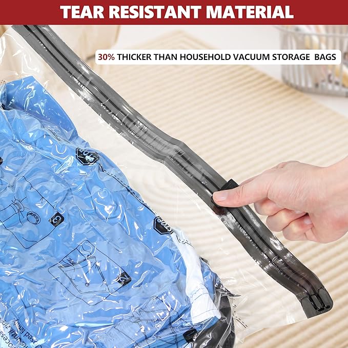 Vacuum Bags for Travel with Rechargeable Pump, 10 Large Compression Packing Seal Bags for Luggage Suitcase, Space Saver for Clothing and Clothes Storage Travel